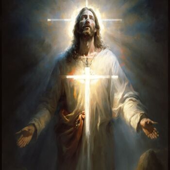 Digital Arts titled "Jesus My Savior" by Nicolas Chammat, Original Artwork, AI generated image