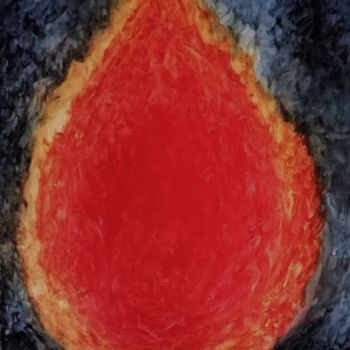Painting titled "Fire" by Nicolas Daubresse, Original Artwork, Acrylic Mounted on Wood Stretcher frame