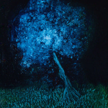 Painting titled "L'âme d'un arbre" by Nicolas Daubresse, Original Artwork, Acrylic Mounted on Wood Stretcher frame