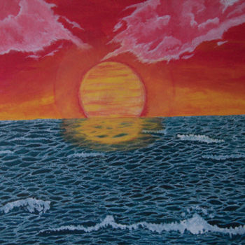 Peinture intitulée "Reveil du soleil" par Nicolas Daubresse, Œuvre d'art originale, Acrylique Monté sur Châssis en bois