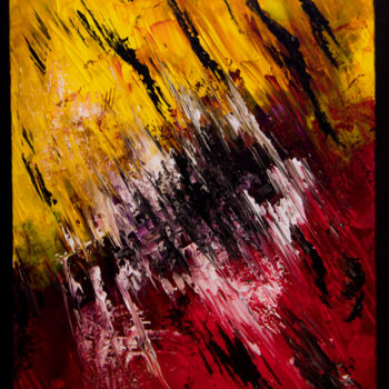 Painting titled "Abstrait no 16 #art…" by Nicolas Daubresse, Original Artwork, Acrylic Mounted on Wood Stretcher frame