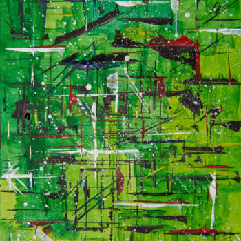 Painting titled "Abstract dimension…" by Nicolas Daubresse, Original Artwork, Acrylic