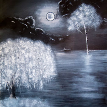제목이 "Trees on water"인 미술작품 Nicolas Daubresse로, 원작, 아크릴 나무 들것 프레임에 장착됨