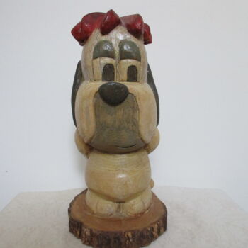 Sculpture intitulée "Droopy" par Nico, Œuvre d'art originale, Bois
