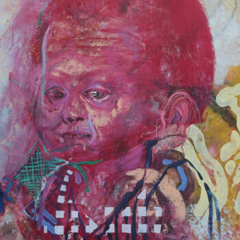 Pintura titulada "Enfant à la chemise…" por Nicolas Gey, Obra de arte original, Acrílico Montado en Bastidor de camilla de m…