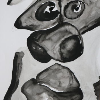 Drawing titled "BLACK AND WHITE" by Nicolas Guillemard, Original Artwork, Ink