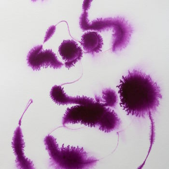 Schilderij getiteld "PURPLE" door Nicolas Guillemard, Origineel Kunstwerk, Inkt