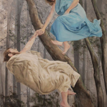 Картина под названием "Hiver" - Lebelen, Подлинное произведение искусства, Масло Установлен на Деревянная рама для носилок