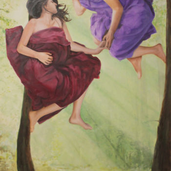 Peinture intitulée "Eté" par Lebelen, Œuvre d'art originale, Huile Monté sur Châssis en bois