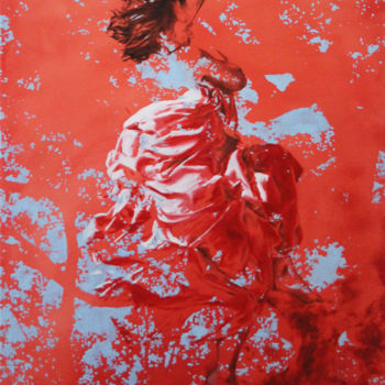 Картина под названием "Somnambule #1" - Lebelen, Подлинное произведение искусства, Масло Установлен на Деревянная рама для н…
