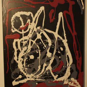 Painting titled "Numéro 4" by Nicolas Lordi, Original Artwork, Acrylic Mounted on Wood Stretcher frame