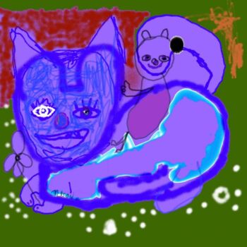 제목이 "le chat violet"인 미술작품 Nicolas Malaize (Nicou)로, 원작