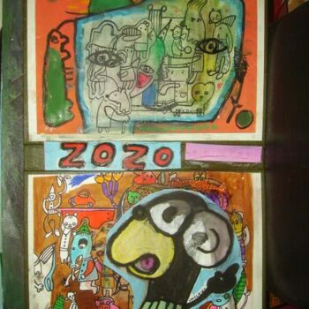 Peinture intitulée "ZOZO COLLE SUR UN L…" par Nicolas Malaize (Nicou), Œuvre d'art originale