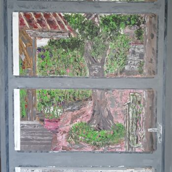 Painting titled ""Corse Vue sur un o…" by Nicolas Mannarini, Original Artwork, Acrylic Mounted on Wood Stretcher frame