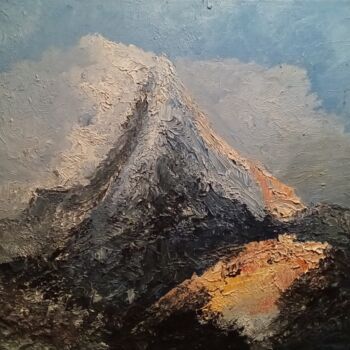 Pittura intitolato "Mont Everest" da Nicolas Martin, Opera d'arte originale, Olio Montato su Telaio per barella in legno