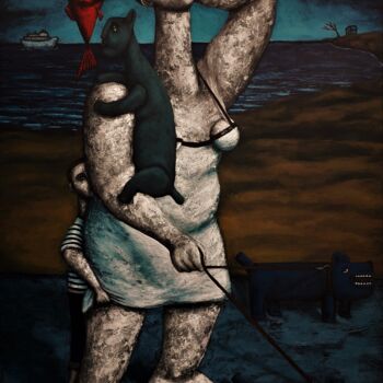 Painting titled "PROMENADE 'GALERIE…" by Nicolas Monjo, Original Artwork, Acrylic Mounted on Wood Stretcher frame