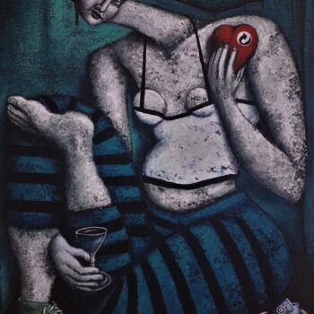 Painting titled "CONVALESCENCE" by Nicolas Monjo, Original Artwork, Acrylic Mounted on Wood Stretcher frame