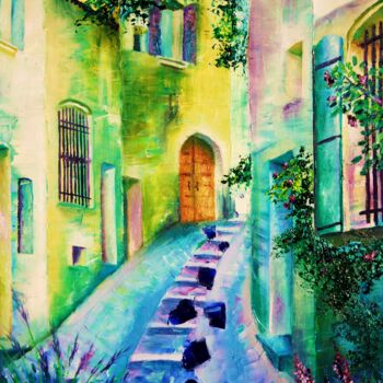 Painting titled "La ruelle" by Nicolas Péché, Original Artwork