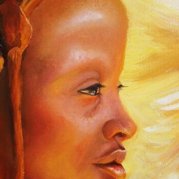 Pintura titulada "Jeune femme Himba" por Nicolas Péché, Obra de arte original, Oleo
