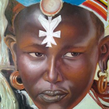 Painting titled "Samburu" by Nicolas Péché, Original Artwork, Oil