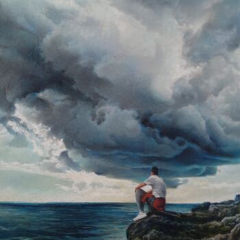 Peinture intitulée "Dark thought" par Nicolas Planson, Œuvre d'art originale, Pastel Monté sur Autre panneau rigide
