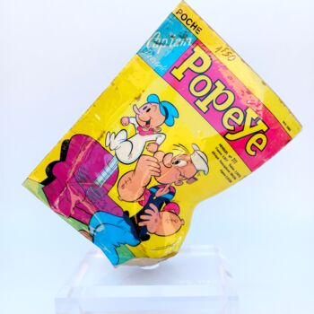 Sculpture titled "Cap'tain Popeye n°2…" by Nicolas Poirier, Original Artwork, Paper