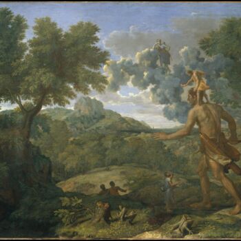 Картина под названием "Paysage avec Orion…" - Nicolas Poussin, Подлинное произведение искусства, Масло