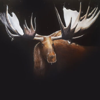 Dessin intitulée "The Elk la clé" par Nicolas Sorel, Œuvre d'art originale, Crayon