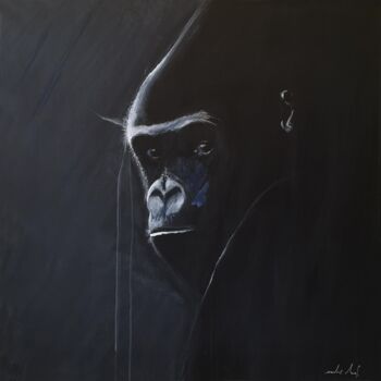 Pintura intitulada "The gorilla" por Nicolas Sorel, Obras de arte originais, Acrílico Montado em Armação em madeira