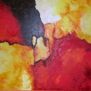 Painting titled "Red passage" by Nicolas, Original Artwork, Oil