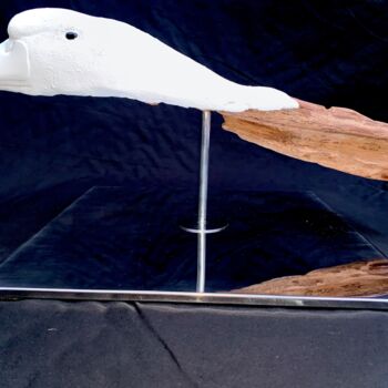 Escultura intitulada "Cygne" por Nicolas Volle, Obras de arte originais, Madeira