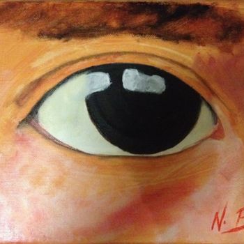Картина под названием "Un ojo" - Nicolás Bonilla Clavijo, Подлинное произведение искусства, Акрил