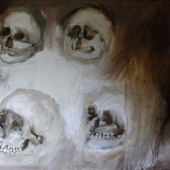 Peinture intitulée "études de crânes de…" par Nicolas Boudin, Œuvre d'art originale, Huile