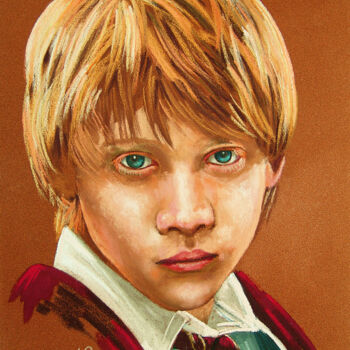 Malarstwo zatytułowany „Ron Weasley(sur com…” autorstwa Nicolas Brandicourt, Oryginalna praca, Pastel