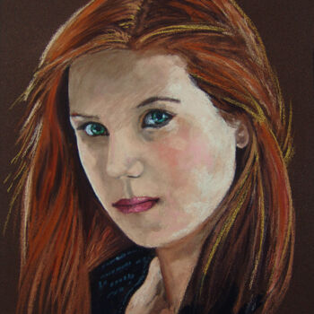 Картина под названием "Ginny Weasley" - Nicolas Brandicourt, Подлинное произведение искусства, Пастель