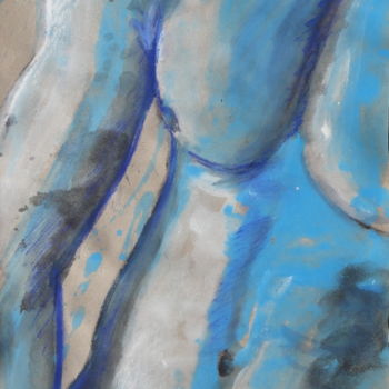 Ζωγραφική με τίτλο "Blue Down" από Nccp, Αυθεντικά έργα τέχνης, Ακρυλικό