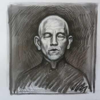 Drawing titled "John Malkovich 3" by Nicolas Delatronchette, Original Artwork, Charcoal