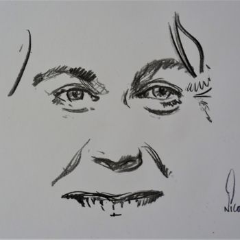 Drawing titled "iggy-pop ( from alb…" by Nicolas Delatronchette, Original Artwork, Charcoal