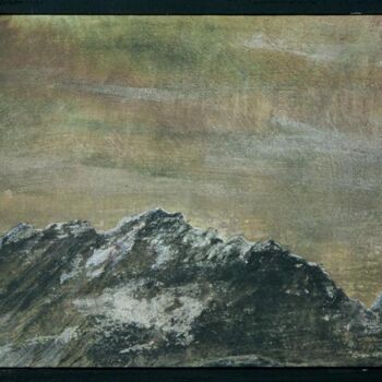 Schilderij getiteld "MontagneS III" door Nicolas Guyot, Origineel Kunstwerk, Film Print Gemonteerd op Houten paneel