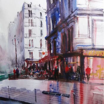 Peinture intitulée "Rue Chappe - Montma…" par Nicolas Jolly, Œuvre d'art originale, Aquarelle