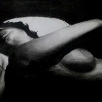 Drawing titled "Sommeil" by Nico Mu, Original Artwork, Charcoal