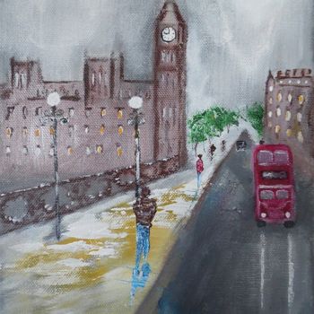 Painting titled "le big ben" by Nicolas Couronnel, Original Artwork, Acrylic