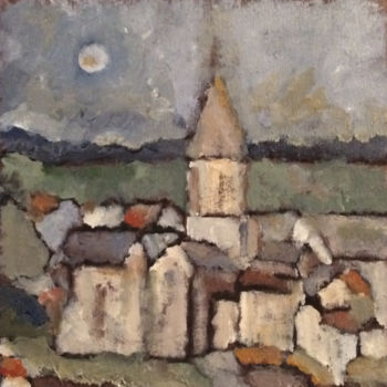 Painting titled "village.jpg" by Françoise Vivier Nicolaÿ, Original Artwork, Oil