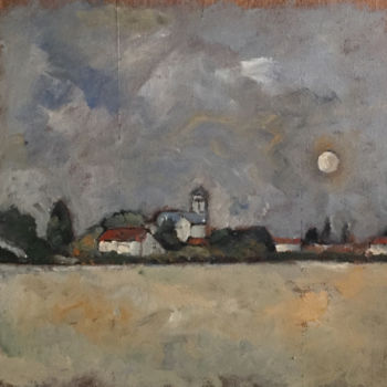 Painting titled "village-2.jpg" by Françoise Vivier Nicolaÿ, Original Artwork, Oil