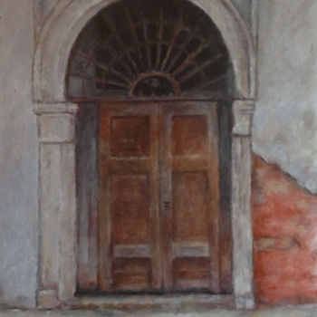 Painting titled "Venise porte marron" by Françoise Vivier Nicolaÿ, Original Artwork, Oil