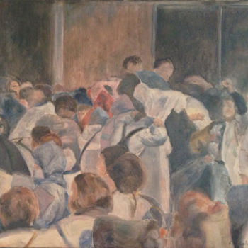 Schilderij getiteld "Infirmières en colè…" door Françoise Vivier Nicolaÿ, Origineel Kunstwerk, Olie