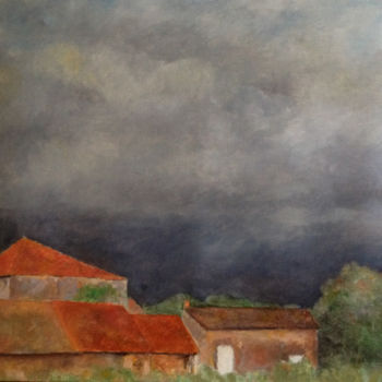 Painting titled "Avant l'orage" by Françoise Vivier Nicolaÿ, Original Artwork, Oil