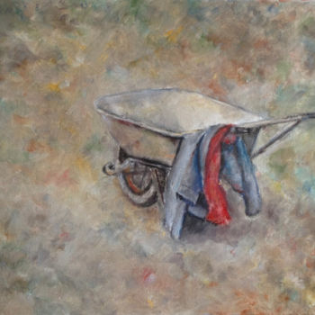 Painting titled "La brouette" by Françoise Vivier Nicolaÿ, Original Artwork, Oil