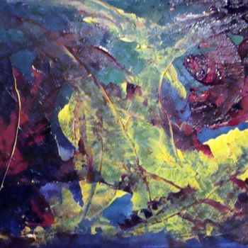 Pintura intitulada "Les feuilles au vent" por Nicky, Obras de arte originais