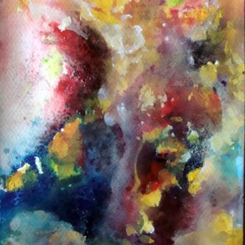 Peinture intitulée "Voltige de couleurs" par Nicky, Œuvre d'art originale, Aquarelle